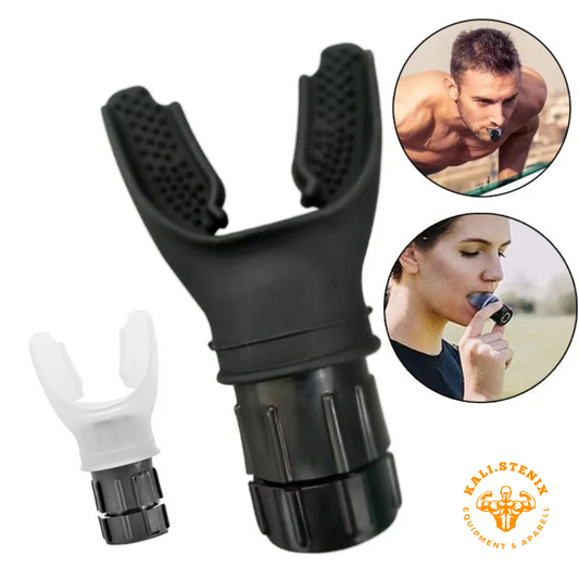 Atemtrainer breathing exercise device for improving lung capacity and strengthening respiratory muscles.