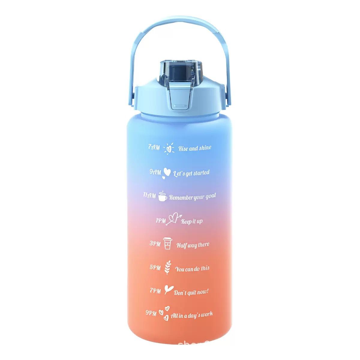 2L motivational water bottle for workouts, fitness, and daily hydration