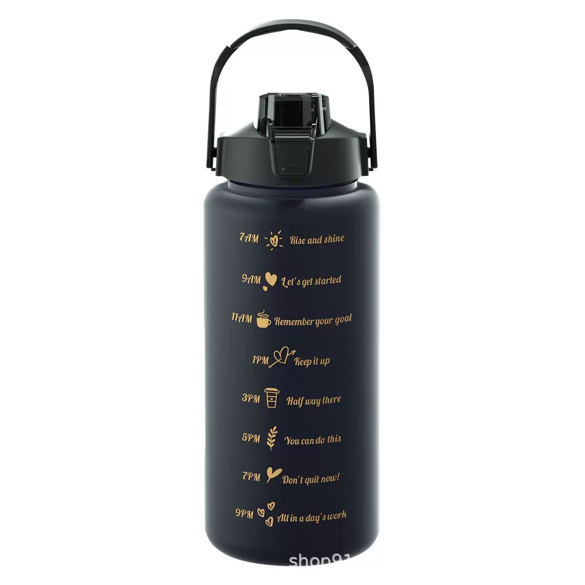 2L motivational water bottle for workouts, fitness, and daily hydration
