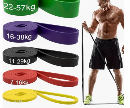 Resistance bands set for workouts, home fitness, and strength training