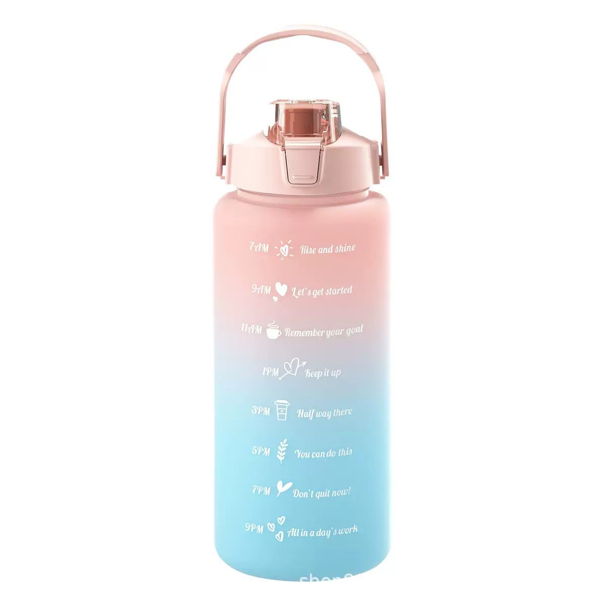 2L motivational water bottle for workouts, fitness, and daily hydration