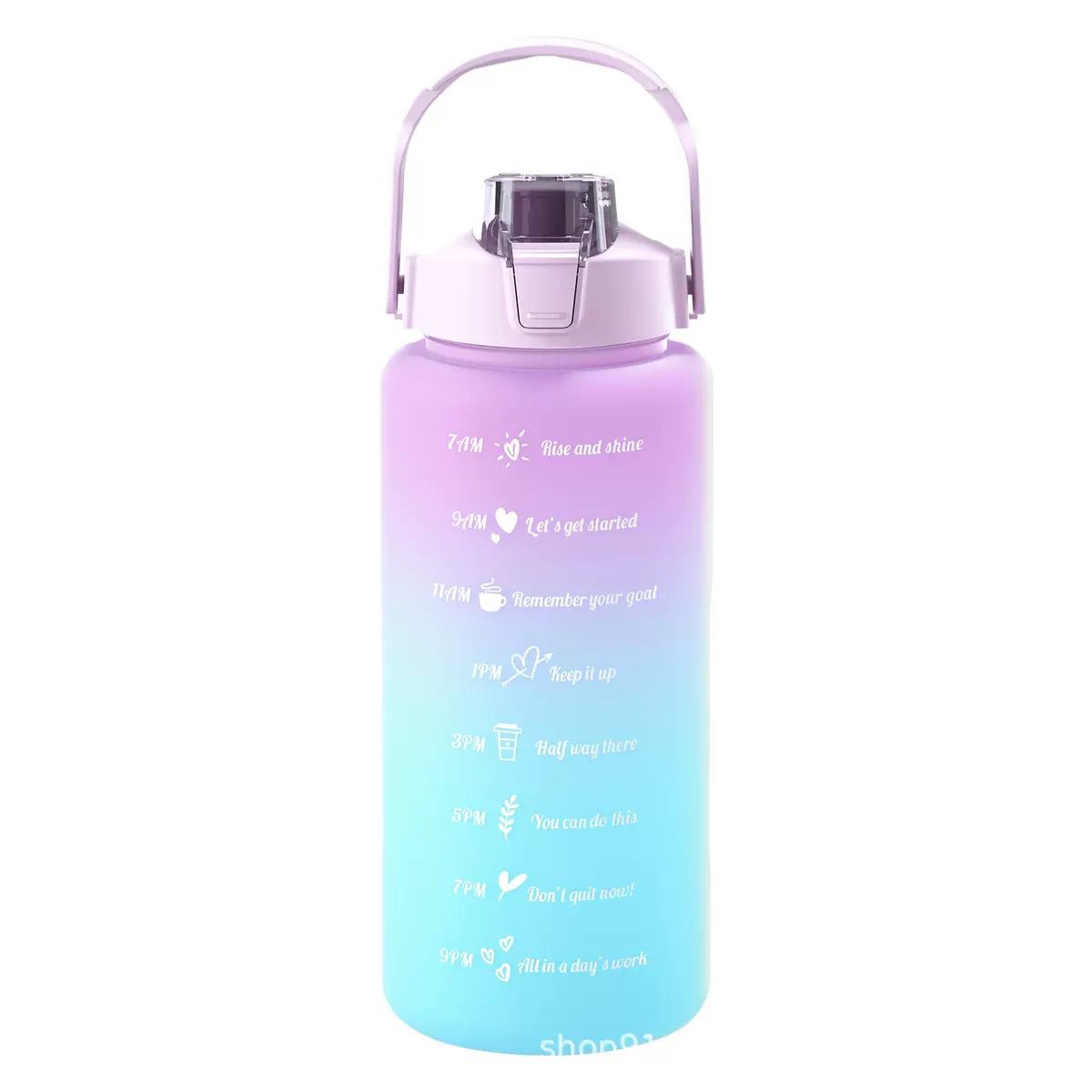 2L motivational water bottle for workouts, fitness, and daily hydration