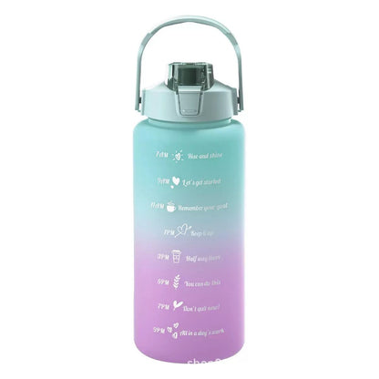 2L motivational water bottle for workouts, fitness, and daily hydration